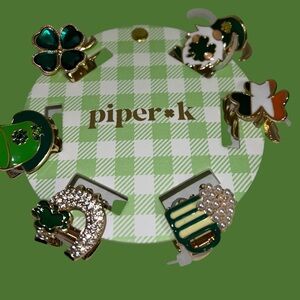 Piper Green and Gold Hair Clip Set